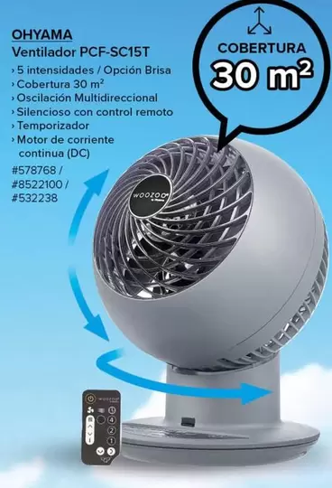 Oferta de Brisa - Ohyama - Ventilador PCF-SC15T por 52238€ en Costco