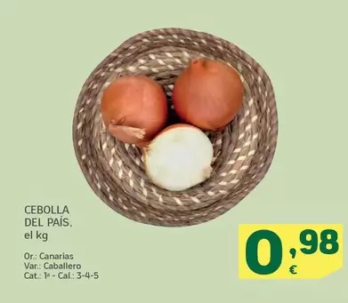 Oferta de Cebolla Del Pais por 0,98€ en HiperDino