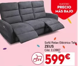 Oferta de Relax - Zeus - Sofá  Eléctrico Tela por 599€ en Conforama