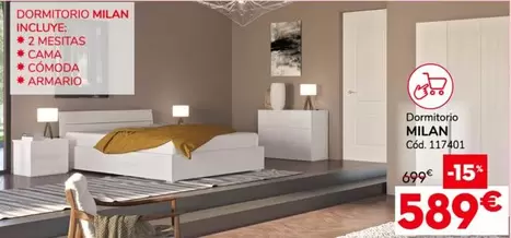 Oferta de Milán - Dormitorio Milan por 589€ en Conforama