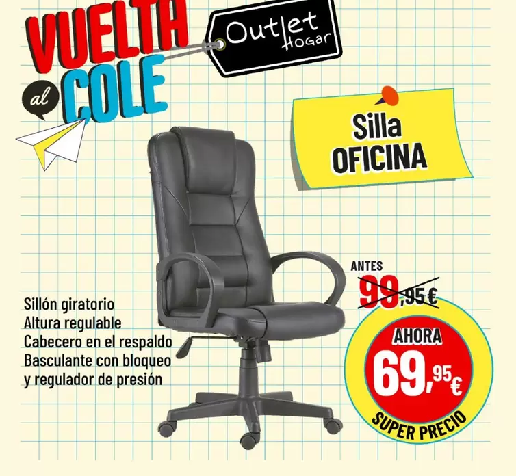 Oferta de Silla Oficina por 69,95€ en Outlet Hogar