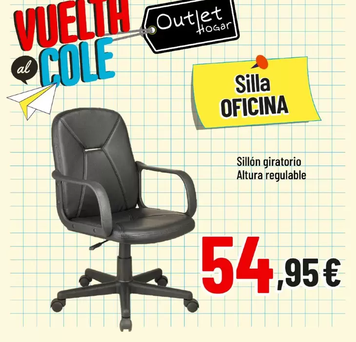 Oferta de Silla Oficina por 54,95€ en Outlet Hogar