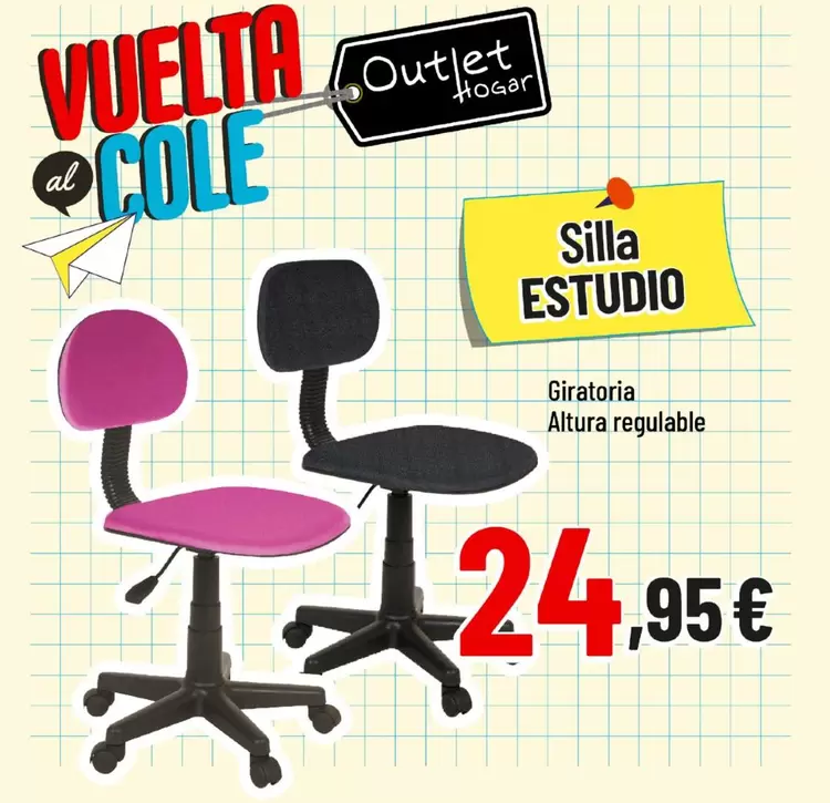 Oferta de Silla Estudio por 24,95€ en Outlet Hogar