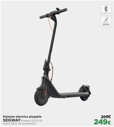 Oferta de Segway Ninebot - Segway - Patinete Eléctrico Plegable por 249€ en El Corte Inglés