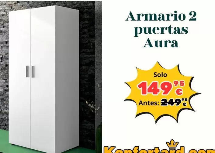 Oferta de Aura - Armario 2 Puertas Aura por 149,95€ en Konfortard