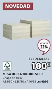 Oferta de Mesa De Centro Rolsted por 100€ en JYSK