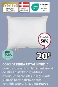 Oferta de Luxe - Coixi De Fibra Royal Nordic por 20€ en JYSK