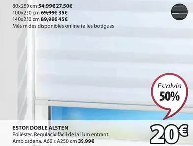 Oferta de Estor Doble Alsten por 20€ en JYSK