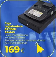 Oferta de Sam4s - Caja Registradora Er-180u por 169€ en Makro