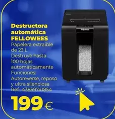 Oferta de Fellowes - Destructora Automatica por 199€ en Makro