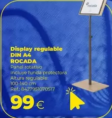 Oferta de Din - Rocada - Display Regulable Din A4 por 99€ en Makro