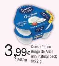 Oferta de Burgo de Arias - Queso Fresco Mini Natural Pack 6x por 3,99€ en Froiz