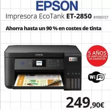 Oferta de Epson - Impresora Ecotank Et-2850 por 249,9€ en Ecomputer