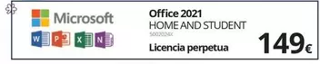 Oferta de Microsoft - Home And Student Licencia Perpetua por 149€ en Ecomputer