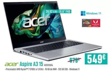 Oferta de Acer - Aspire A3 15 por 549€ en App Informática