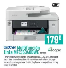 Oferta de Brother - Multifuncion Tinta Mfcj5340dwe por 179€ en App Informática