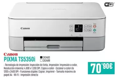 Oferta de Canon - Pixma Ts5350i por 70,9€ en App Informática