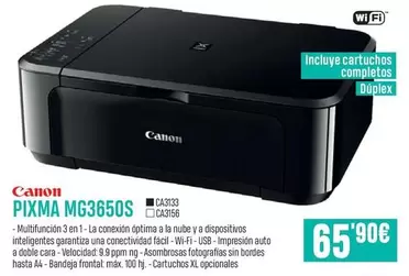 Oferta de Canon - Pixma Mg3650s por 65,9€ en App Informática