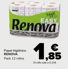 Oferta de Renova - Papel Higienico por 1,85€ en Supeco