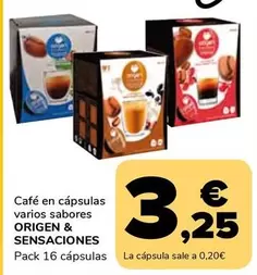 Oferta de Origen & Sensation - Café En Cápsulas  por 3,25€ en Supeco