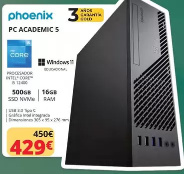 Oferta de Windows - Phoenix - Pc Academic 5 por 429€ en Dynos Informática