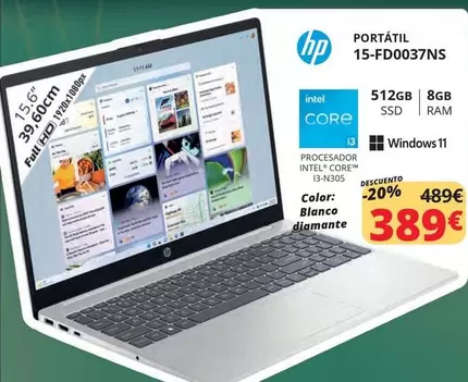 Oferta de HP - Portátil 15-Fd0037ns por 389€ en Dynos Informática