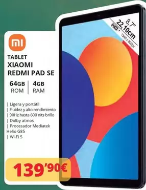 Oferta de Xiaomi - Tablet Redmi Pad Se 64gb 4gb por 139,9€ en Dynos Informática