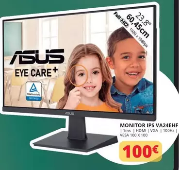 Oferta de Asus - Monitor Ips Va24eHF por 100€ en Dynos Informática