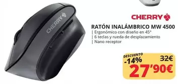 Oferta de Rueda - Cherry - Ratón Inalámbrico MW 4500 por 27,9€ en Dynos Informática