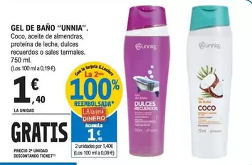 Oferta de Unnia - Gel De Baño por 1,4€ en E.Leclerc