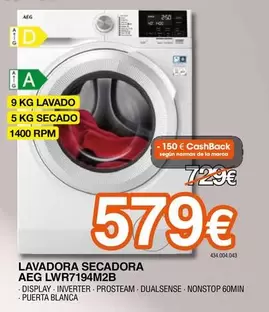 Oferta de AEG - Lavadora Secadora LWR7194M2B por 579€ en Expert