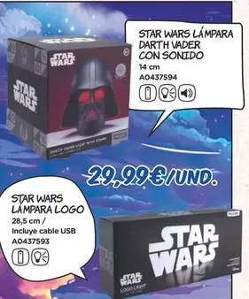 Oferta de Star Wars Lampara Logo por 29,99€ en Juguettos