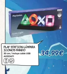 Oferta de  Play Station Lámpara Iconos Mando  por 34,99€ en Juguettos