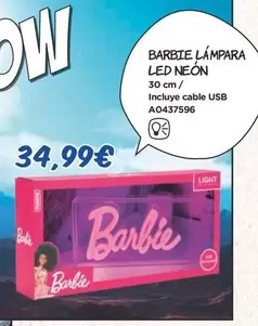 Oferta de  Barbie Lámpara Led Neón  por 34,99€ en Juguettos