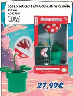 Oferta de Super Mario Lámpara Planta Piraña por 27,99€ en Juguettos