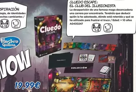 Oferta de Cluedo Escape: El Club Del Ilusionista por 19,99€ en Juguettos