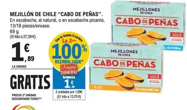 Oferta de Cabo De Peñas - Mejillón De Chile por 1,89€ en E.Leclerc