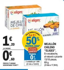 Oferta de Eliges - Mejillón Chileno por 1,2€ en E.Leclerc