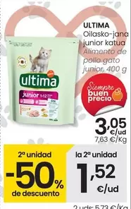 Oferta de Ultima - Alimento De Pollo Gato Junior por 3,05€ en Eroski