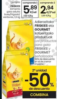 Oferta de Friskies - Alimento Gato Adulto Buey/Higado/Verduras por 5,89€ en Eroski