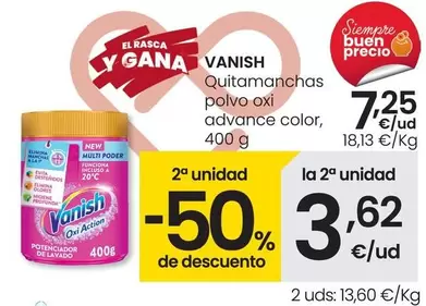 Oferta de Vanish - Quitamanchas Polvo Oxi Advance Color por 7,25€ en Eroski