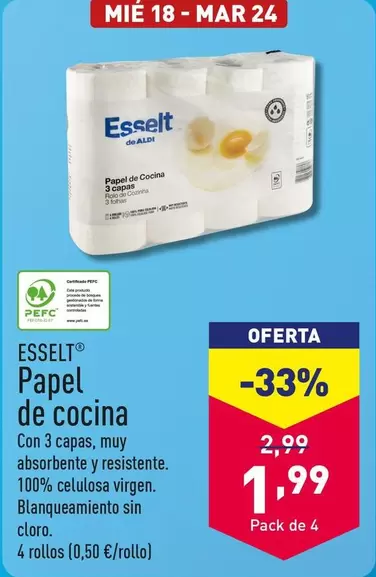 Oferta de Esselt - Papel De Cocina por 1,99€ en ALDI