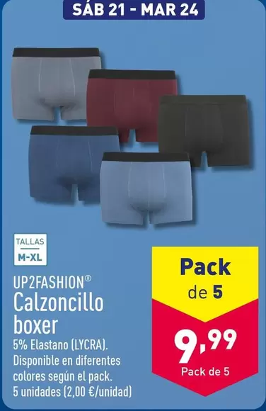 Oferta de Up2fashion - Calzoncillo Boxer por 2€ en ALDI