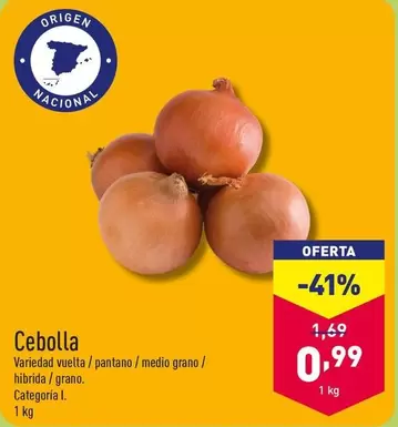 Oferta de Cebolla por 0,99€ en ALDI