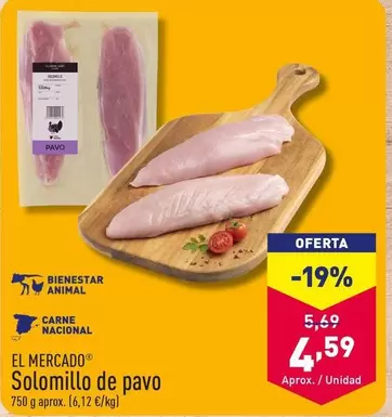 Oferta de El Mercado - Solomillo De Pavo por 4,59€ en ALDI