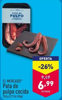 Oferta de El Mercado - Pata De Pulpo Cocida por 6,99€ en ALDI