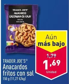 Oferta de Trader Joe´S - Anacardos Fritos Con Sal por 1,69€ en ALDI