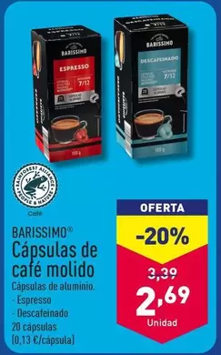 Oferta de Barissimo - Capsulas De Cafe Molido por 2,69€ en ALDI