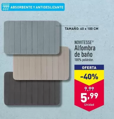 Oferta de Novitesse - Alfombra De Bano por 5,99€ en ALDI