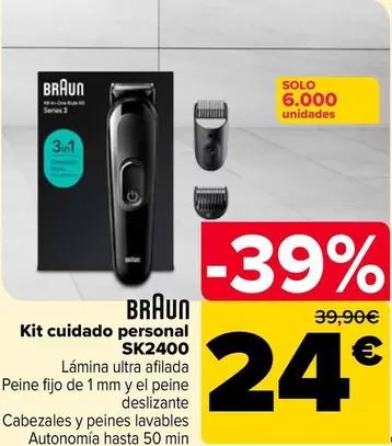 Oferta de Braun - Kit Cuidado Personal SK2400 por 24€ en Carrefour